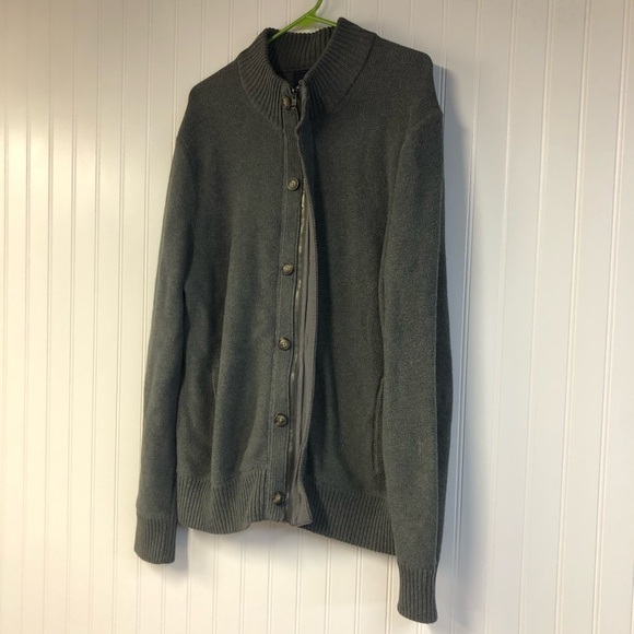 Gap Men’s Gray Full Zip Button-Up Cardigan XL Grandpa - Picture 2 of 4